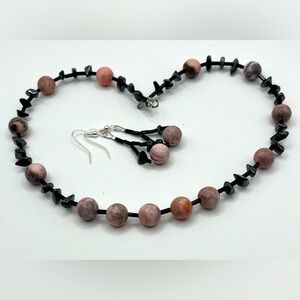 Matte Zebra Jasper Necklace Set